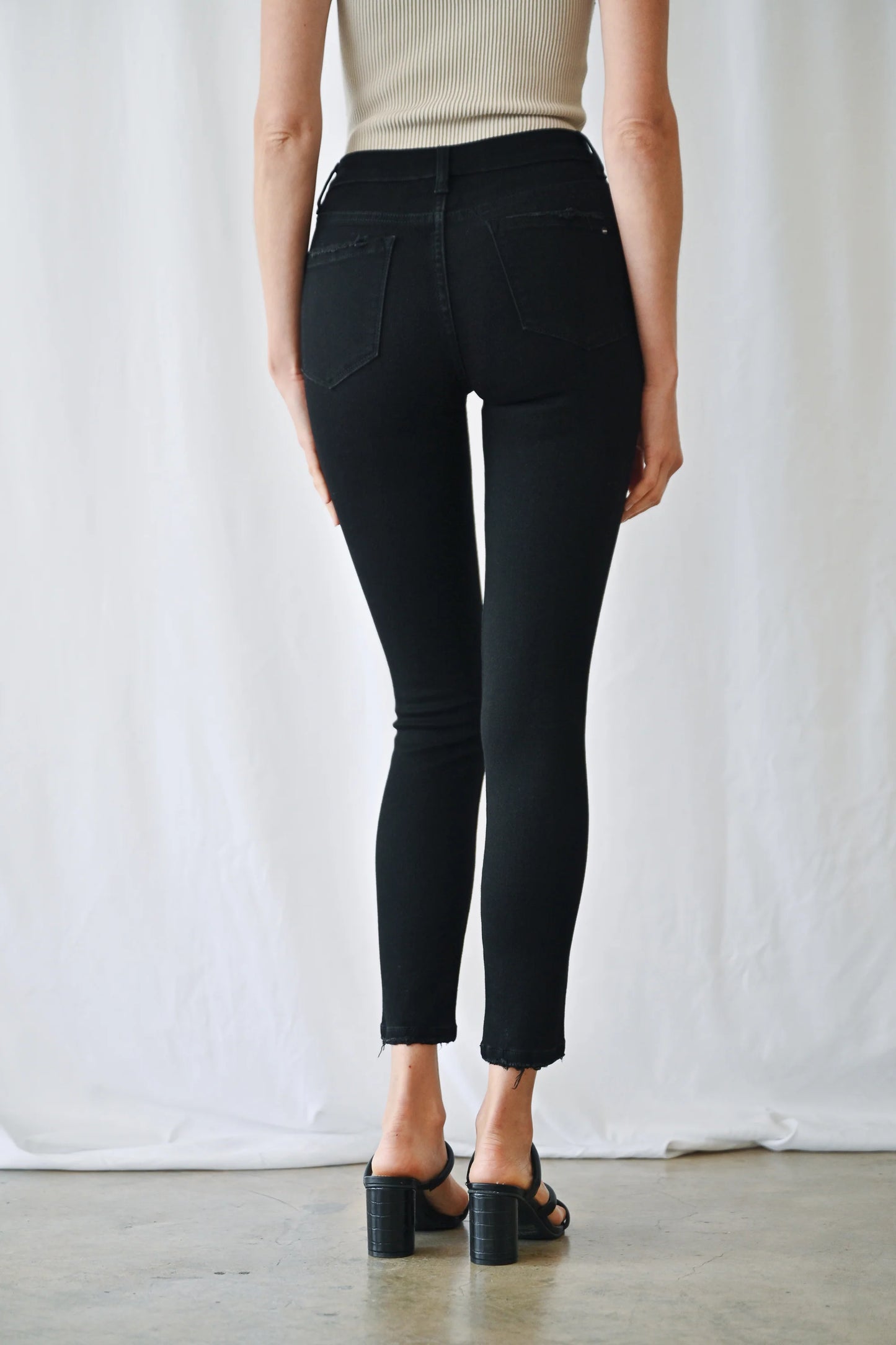Black Skinny Leg Ankle Jeans