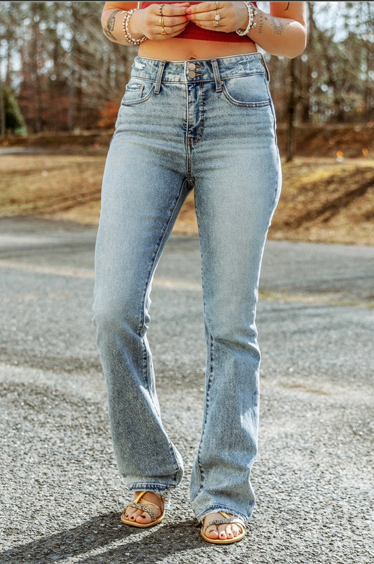 Flare Bottom Denim Jeans