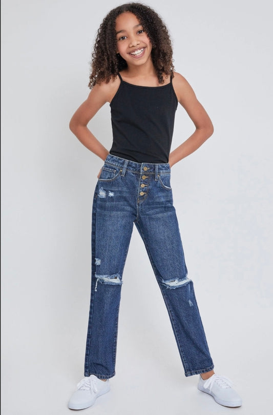 Kids Button Denim Jeans