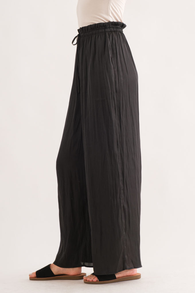 Satin Wide Leg Casual Pants