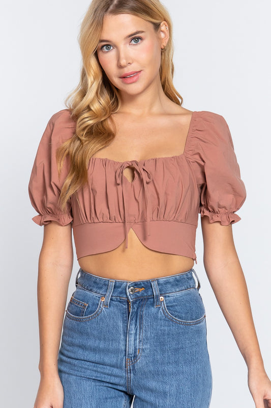 Puff sleeve crop top